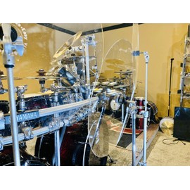 DistinctAndUnique 30 inch - 2 Pack Crystal Clear Acrylic Drum KIT Baffle - Muffles Live Recording Standard Mounting On All Cymbal Stand Performance Shields Sound Barrier