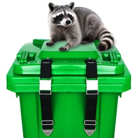 Trash Can Lid Lock,2 Pack Secure Garbage Can Lock For Animals,Adjustable Bear Proof Trash Can Lock For Outdoor Bins,Black Bear & Raccoon Resistant,Upgraded Self-tapping Screws,Fits Multiple Sizes Cans