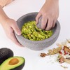 Luvan Large Mortar and Pestle Set,4 Cups Unpolished Granite Natural