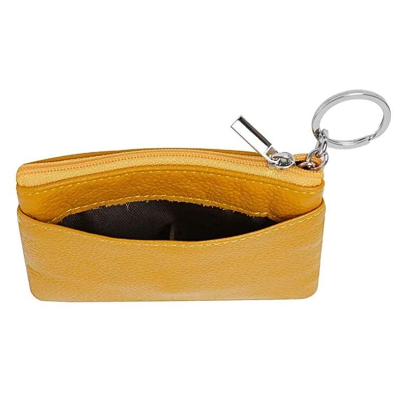 Small Cute Genuine Leather Wallet,Soft Mini Coin Purse with Key