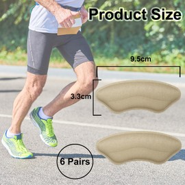 Bliceon 6 Pairs Heel Cushion Pads, Anti-Slip Heel Cushions, Heel Protectors, Heel Grips for Ladies Shoes, Heel Protectors for Women Men Fit and Comfort Heel Blister Protectors - Skin Color