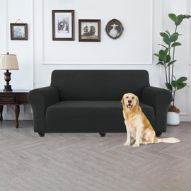 Taque Waterproof Couch Cover for Pets, Dual Layer TPU Sofa Protector 100% Leakproof Dog Proof Stretch Non-Slip Washable Furniture Covers for Pets, Dogs, Cats and Kids (Sofa,Dark Gray)