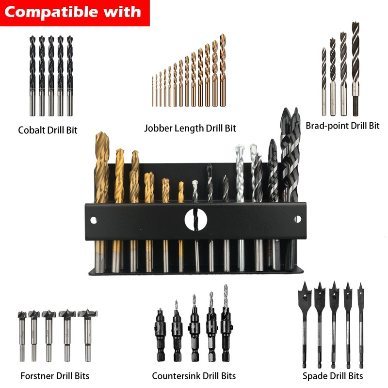 MUTUACTOR Magnetic Drill Bit Organizer,No Drilling Magnet Impact Drill Bit