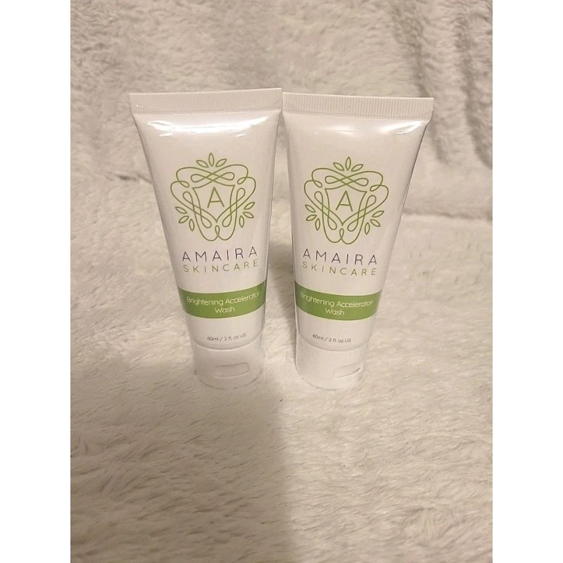 Amaira Skincare BRIGHTENING ACCELERATOR WASH 2Pk. 2oz/60ml ea. Sealed Free