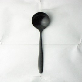 Nagao Tsubamesanjo Soup Spoon, 6.9 inches (15.1 cm), 18-0 Stainless Steel, Black Oxidized Color, Made in Japan