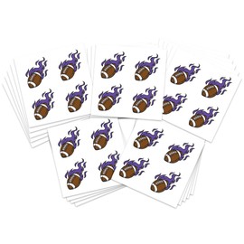 Sports Spirit Temporary Tattoos / 100 Mini Team & School Spirit Designs/Skin Safe/Removable (Purple Football)