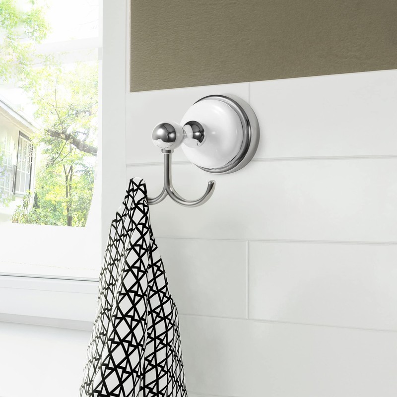 Design House Savannah Bathroom Accessories - Polished Chrome and White