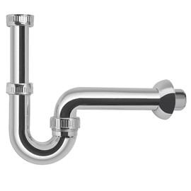 Schläfer 4395113 | Chrome ABS 1 1/4 Siphon, S-shaped Siphon for Sink and Bidet, Universal Sink Drain, Chrome Anti-Odor Plastic Siphon, Wall Drain Pipe Diameter 40 mm