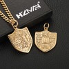 HZMAN Knights Templar Necklace for Men Stainless Steel Medieval Red