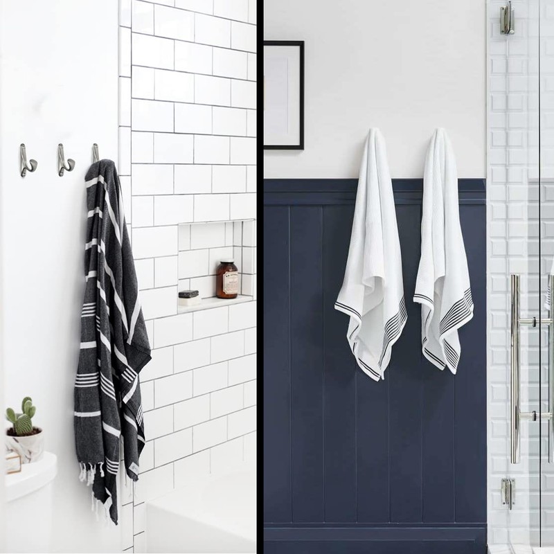 ANGSTROM 10-Pack Bath Hook, Wall Mounted Single Prong Holder for