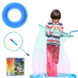 UgyDuky Kid in a Bubble Toy Giant Bubble Wand, Big Bubbles Maker Toy for Kids and Adults, Bubbles Hoop with Inflatable Dipping Pool Tray, Fun Outdoor Toys Playtime Activity Summer, Show Party Game