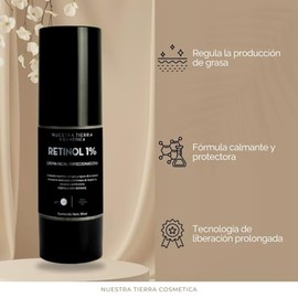 Nuestra Tierra Cosmetica Retinol 1 Crema Facial Perfeccionadora, Anti-Edad y Anti-Arrugas, para Todo Tipo de Piel, 30ml                               