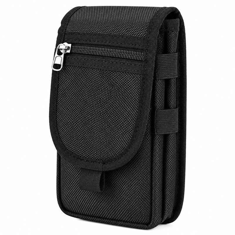 Phone Belt Pouch – Nylon Multi-Pocket Holder for Hands-Free Travel,