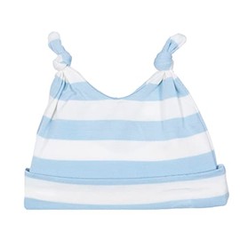 KicKee Pants Print Double Knot Baby Hat, Made from Our Signature Fabric, Newborn Infant Hat, Makes for The Perfect Baby Accessories, Warm and Stylish Baby Cap (Pond Stripe - NB-3 Months)