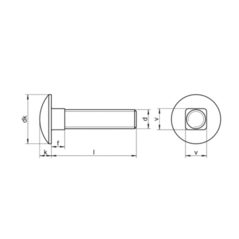 M6 (6mm x 40mm) Cup Square Carriage Bolt and Nut