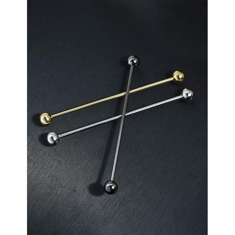 3PCS Classic Ball Head Brass Shirt Collar Bar Tie Pins