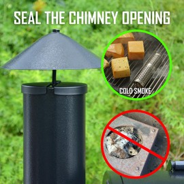 Smoke Stack Cover for Pellet Grills - Modified Traeger Accessories - Chimney Cap for Traeger, Pit Boss and More, Upgraded Pit Boss Accessories for Seal The Smoker Opening