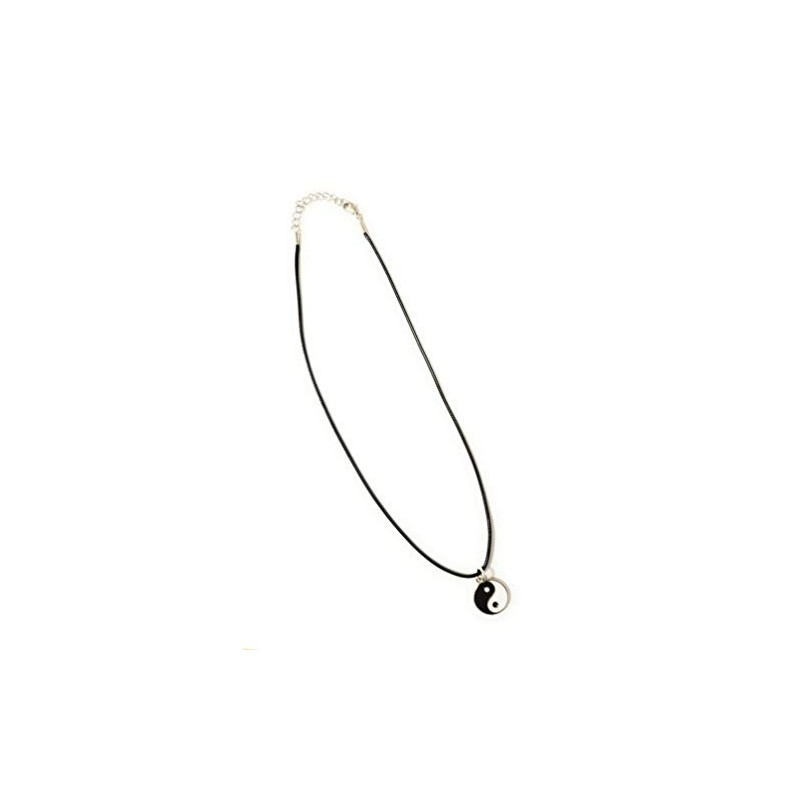 Leather Necklace with Yin Yang Pendant