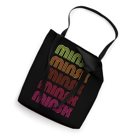 Retro Minsk City Belarus Inline Font Disco Design Vintage Tote Bag