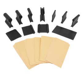 Fulton 11 Piece 21 Profile Contour and Angle Sanding Grip Pack with 50 Assorted Pre-Cut Abrasive Sheets for Sanding Inside or Outside Angles Beads Corners Flutes Molding Models Marine Wood and More