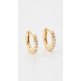 SHASHI Women's Katerina Hoop Earrings, Gold/Clear, One Size