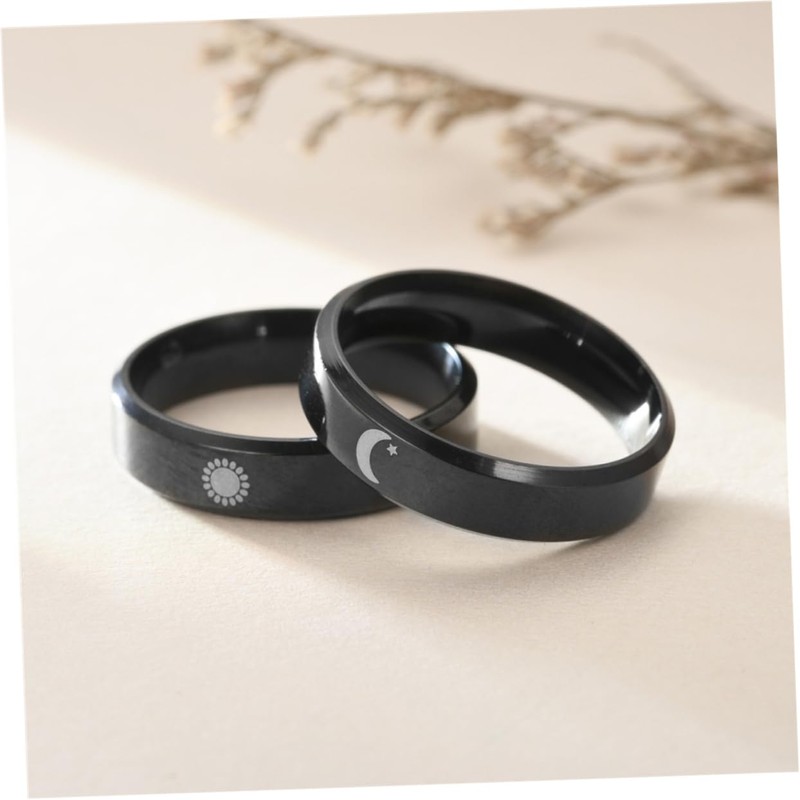 FOMIYES 3 Pairs Moon and Sun Promise Rings for Him