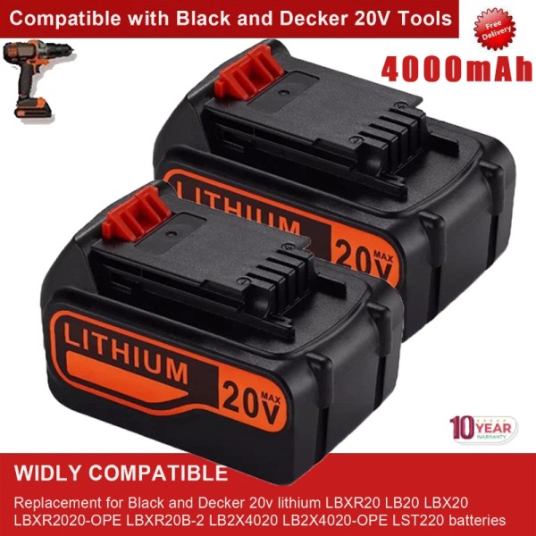 For BLACK+DECKER 2X LB2X4020 Battery FOR Black and Decker 20V
