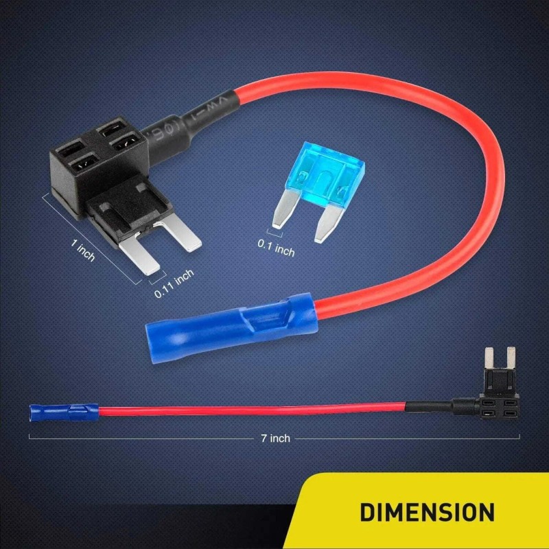 Nilight 120Pcs Mini Blade Fuse and 10Pcs Add-A-Circuit Fuse Holder