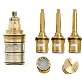 【For AFTER July, 2022】 HOMEDEC Thermostatic Shower Valve Cartridge Replacement, 4-handle Valve Full Set Backup