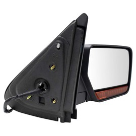 TRQ Right Mirror with Heat Power Folding with Black Cover Passenger Side Compatible with 2009-2010 Ford Expedition 2009-2011 Lincoln Navigator FO1321365