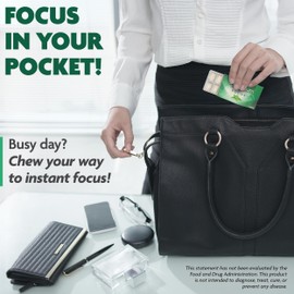 AshwaGum Focus Gum by BetterGum, High Potency Brain Supplement with KSM-66 Ashwagandha and L-Theanine, Supports Concentration and Clarity, Alternative to Gummies, Sugar-Free, 120 Pieces of Chewing Gum