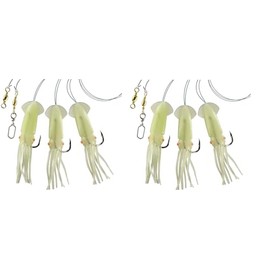 Dega by Jenzi Cod Rigs Rubber Octopus 3 Arms Luminous Squid Norway Ready Assembled Length 115 cm Line Thickness 0.80 mm Hook Size 7/0 (Set A)
