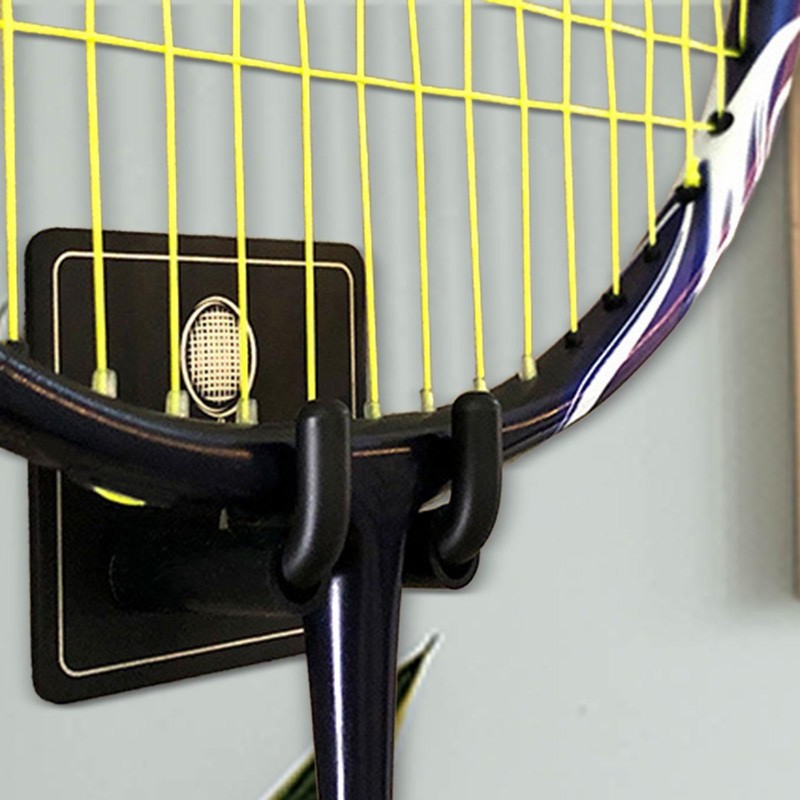 Qianly 2Pcs Wall Mounted Racket Rack Vertical Display Holder Metal