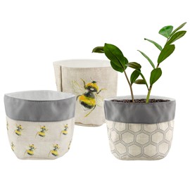 Decorae Bee Planter Storage Bags (3-Pack); Mini Planter Covers/Small Decorative Storage Bins
