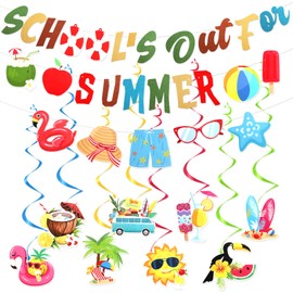 School's Out for Summer Banner End of School Year Party Decorations Last Day of School Decorations Hello Summer Decors