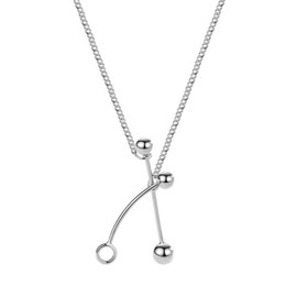 Buyongwant Irregular Necklace for Women Balance Ball Y2k Simple Stylish Design Pendant Silver Jewelry