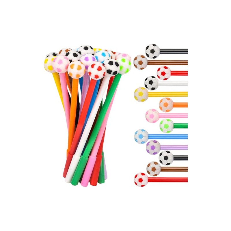 25 Pcs Kawaii Soccer Pens - Fun Gel Black Ink
