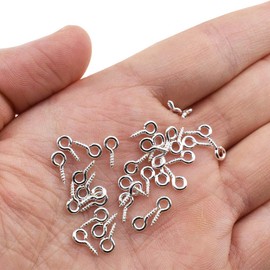 Binzzo 1/3 Inch Small Screw Eyes Solidly Closed Eyelet Threads Hold Tight Hand Twisting Cup Hooks Eyebolt Quality Aolly Antique Brass 260 Pieces for Christmas Ornaments Jewelry Making Bead Crafts