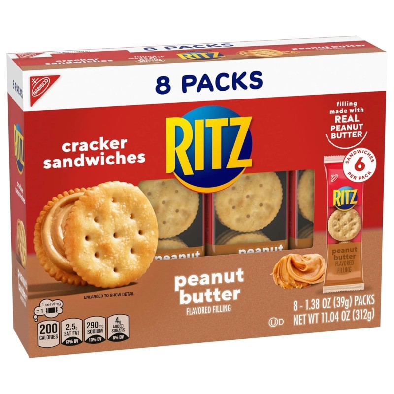 RITZ Peanut Butter Sandwich Crackers 1.38 oz (8-Packs)