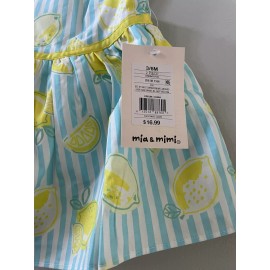 Mia & Mimi Baby Girls Lemon Dress, Size 3/6 Months , NWT.