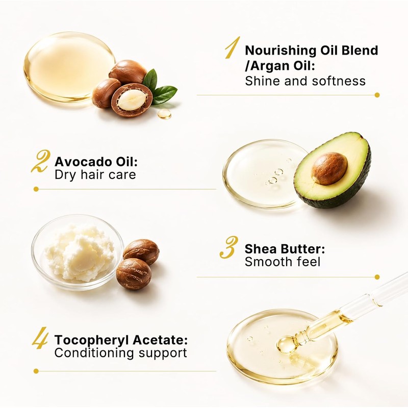 Karseell Aceite de Nuez Marroquí para Cabello, Presión Fría, 1.69