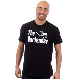 Ann Arbor T-shirt Co. The Bartender | Funny Bar Tender Waiter Waitress Restaurant Club Worker T-Shirt for Men Women Dad Grandpa-(Adult, L) Black