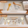 Teenyyou Expandable Kitchen Drawer Organizer Clear Acrylic Utensil Organizer Adjustable