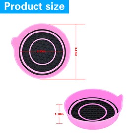 Mandark Car Cup Holder Coaster, 2.75 Inch Non-Slip Vehicle Cup Holder Insert Mats, Dustproof Automotive Interior Console Cup Insulated Pads Accessories, Universal for SUV, Sedan, Truck (Pink)
