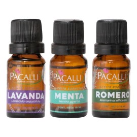 Kit Aceites Esenciales Lavanda, Menta Y Romero Pacalli