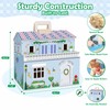 SIMPLIPLAY Wooden Dollhouse, DIY Portable Pretend Play Doll House Set
