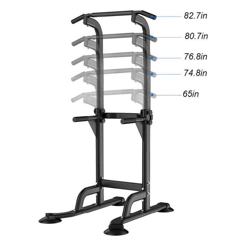 Dland Tower Adjustable Height Pull Up and Dip Station Multi-Function