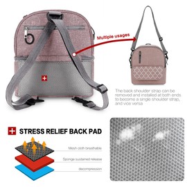 Lunch Bag for Women Double Deck Insulated Lunch Cooler Bag for Adults Work Picnic（Pink