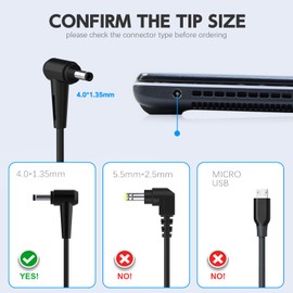 65W Asus Laptop Ladekabel 19V 3.42A AC Adapter für Asus Zenbook UX303U UX305 UX305F UX410U Vivobook 14 S14 S15 17 Flip X540L X556U TP300L E410M E203M AD890026 Notebook Ladegerät Netzteil 4,0 * 1,35 mm