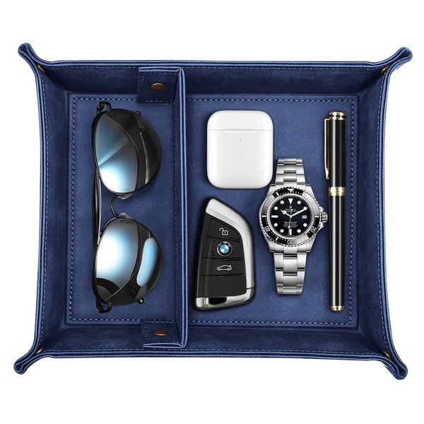 SITHON Valet Tray Desktop Storage Organizer – Removable 2 Compartments
